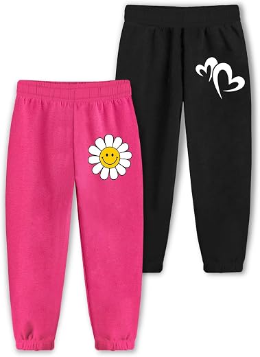 Trampoline Kids Cotton Trackpants Pack of 2 | Soft Waistband &amp; Side Pockets | Vibrant Printed Joggers for Boys &amp; Girls | E...