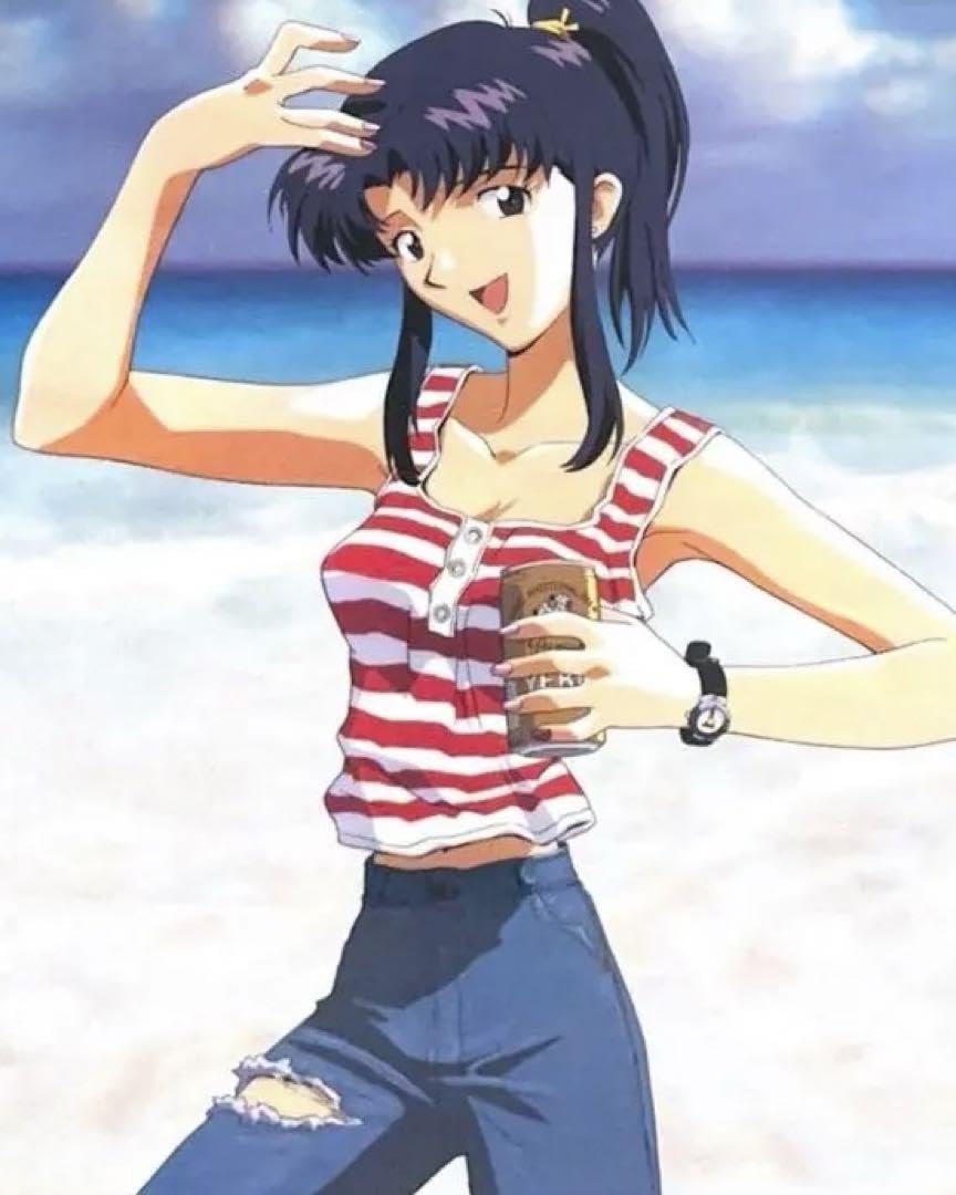 Amazon.co.jp: 廃盤 B2 ポスター 葛城ミサト 海辺 ビール : ホビー