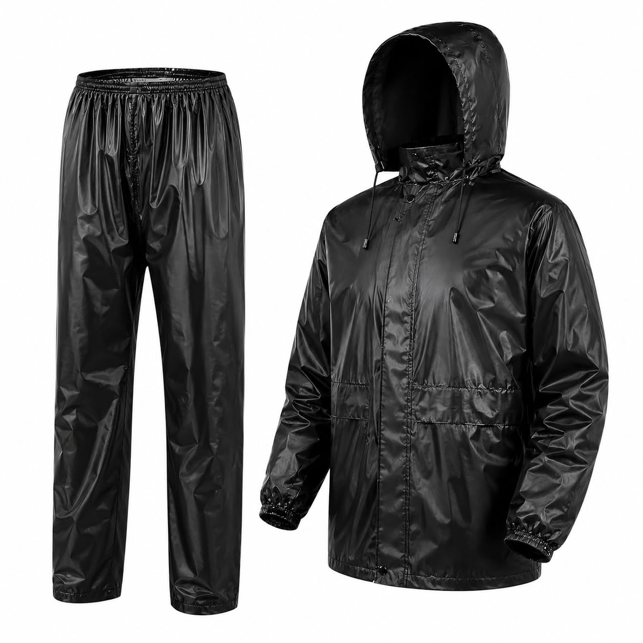 RainCoat for Men & Women Waterproof with Pants Polyester Rainsuit Rain coat with Mobile pockets and Storage Bag-image-48