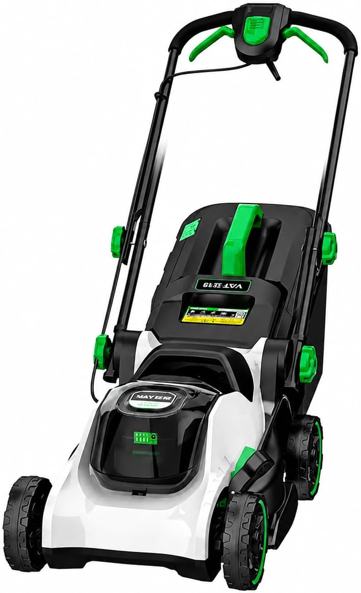 Battery-Powered Lawn Mower for Seniors, Quiet and Lightweight, Push Button Start, (6.0Ah×2) Extra-Long Runtime, Ideal for Gardens and Yard Landscaping