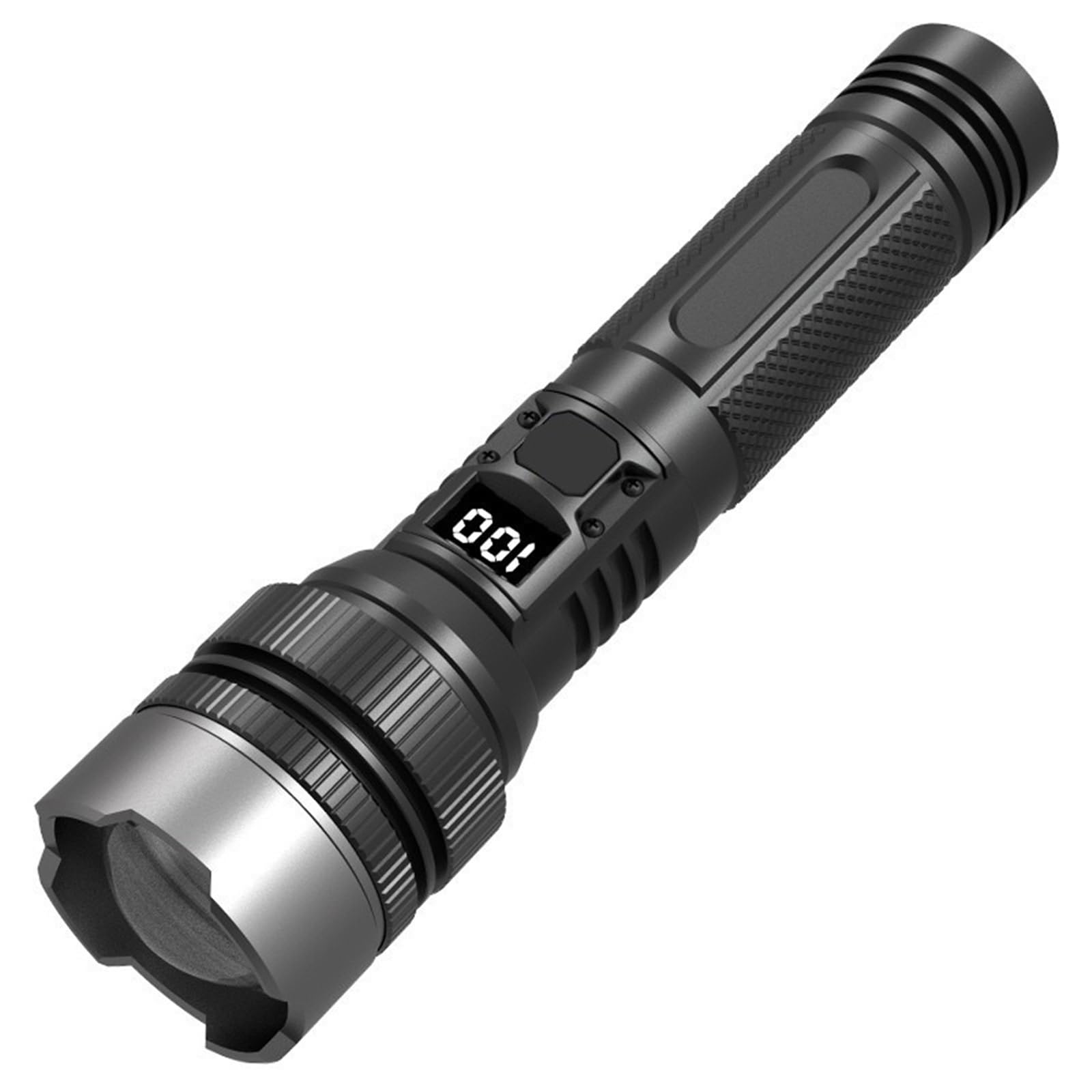 Ngtfdcp One Color Rechargeable Torch, Led Flashlight With Zoom And Digital Display - Rechargeable Type-C Convenient For Camping And Hiking For Camping,Hiking