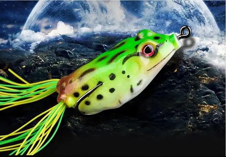 EZ Living 2pcs Multicolor Frog Soft Swim Bait for Fishing Top Realistic Frog Bait Soft Plastic Frog Lures Topwater Frog Fishing Weedless Frog Bait Frog Swim Bait for bass 3