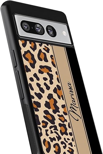 Miniatura 2 de Leopard Skin Brown Black Personalized Black Rubber Phone Case Compatible With Google Pixel 10, 10 Pro, 10 Pro XL, 9a, 9 Pro, Pixel 9, Pixel 9 Pro