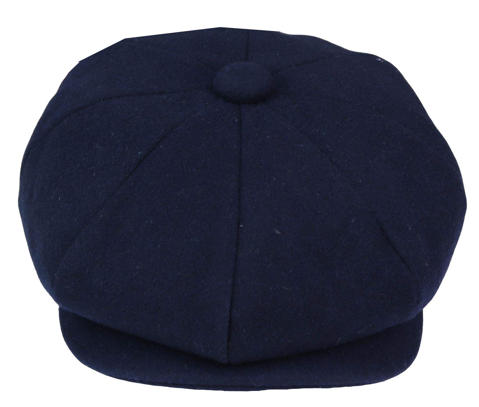 TruClothing Mens Tweed Newsboy Cap Baker Boy Flat Grandad Hat 8 Panel Plain Navy XXL