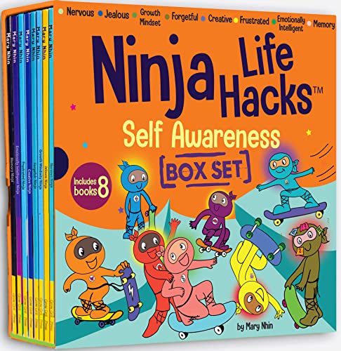 Ninja Life Hacks Self Awareness 8 Book Box Set (Books 41-48: Frustrated Ninja, Nervous Ninja, Jealous Ninja, Growth Mindset Ninja, Forgetful Ninja, ... Emotionally Intelligent Ninja, Memory Ninja)