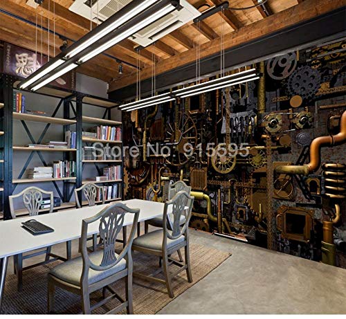 Peinture murale 3D pour bar et café déco rétro industrielle