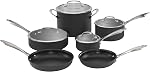 Ensemble de 10 pièces de casseroles et poêles antiadhésives Cuisinart, poignées Cool Grip, noir (DSA-10PIC)