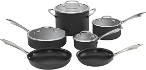 Cuisinart 10-Piece Non-Stick Pots and Pans Set, Cool Grip Handles, Black (DSA-10PIC)