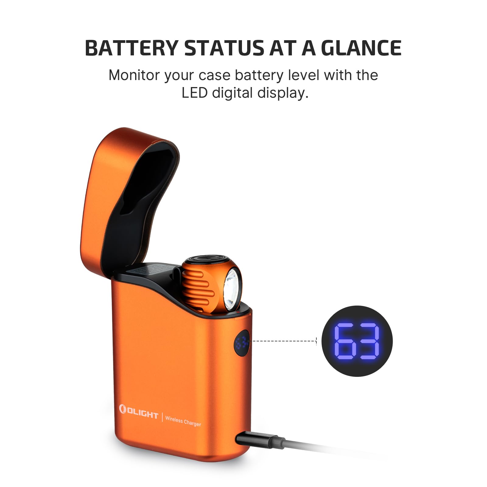 OLIGHT Perun 3 Mini Premium Edition - Linterna frontal LED de 1250 lúmenes, con funda de carga USB-C, faro recargable con luz roja, ideal para el trabajo, el hogar, al aire libre (naranja, CW)