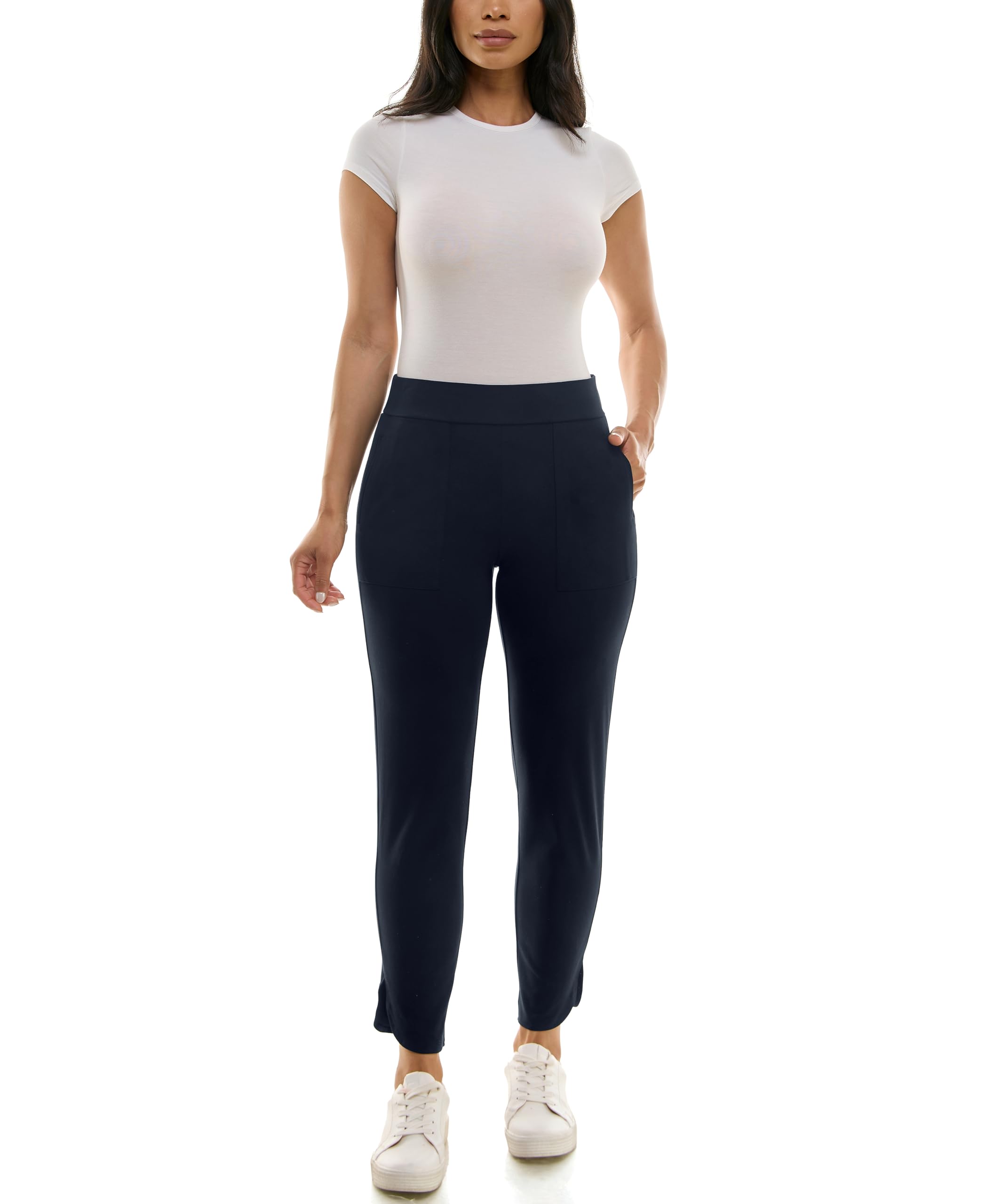 Zac & Rachel Women's Brushed Dty Jogger with Pocket and Ankle Slit Detail