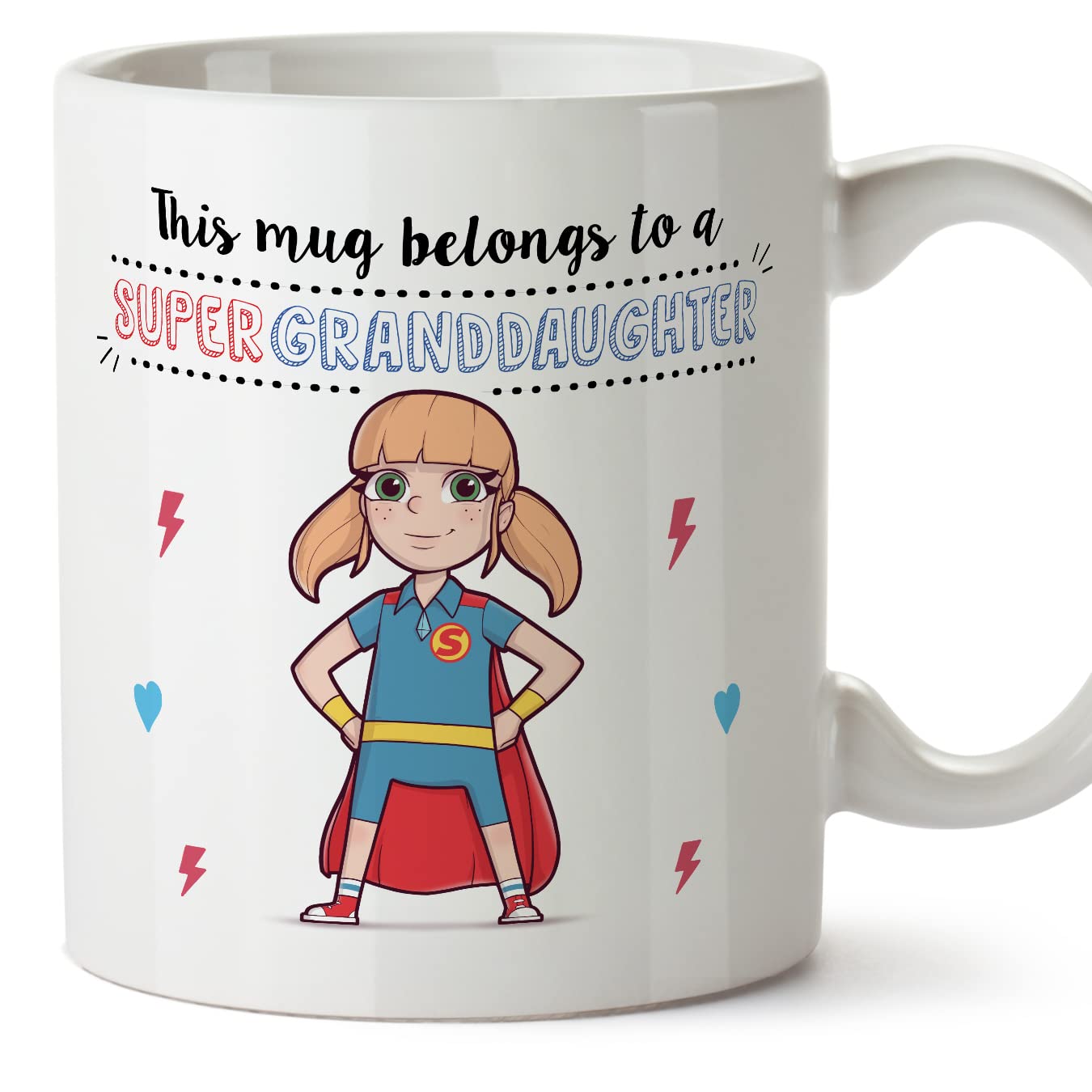 MUGFFINS Granddaughter Mug - in English - Super Family - Funny Gift - Ceramic 11oz Mug