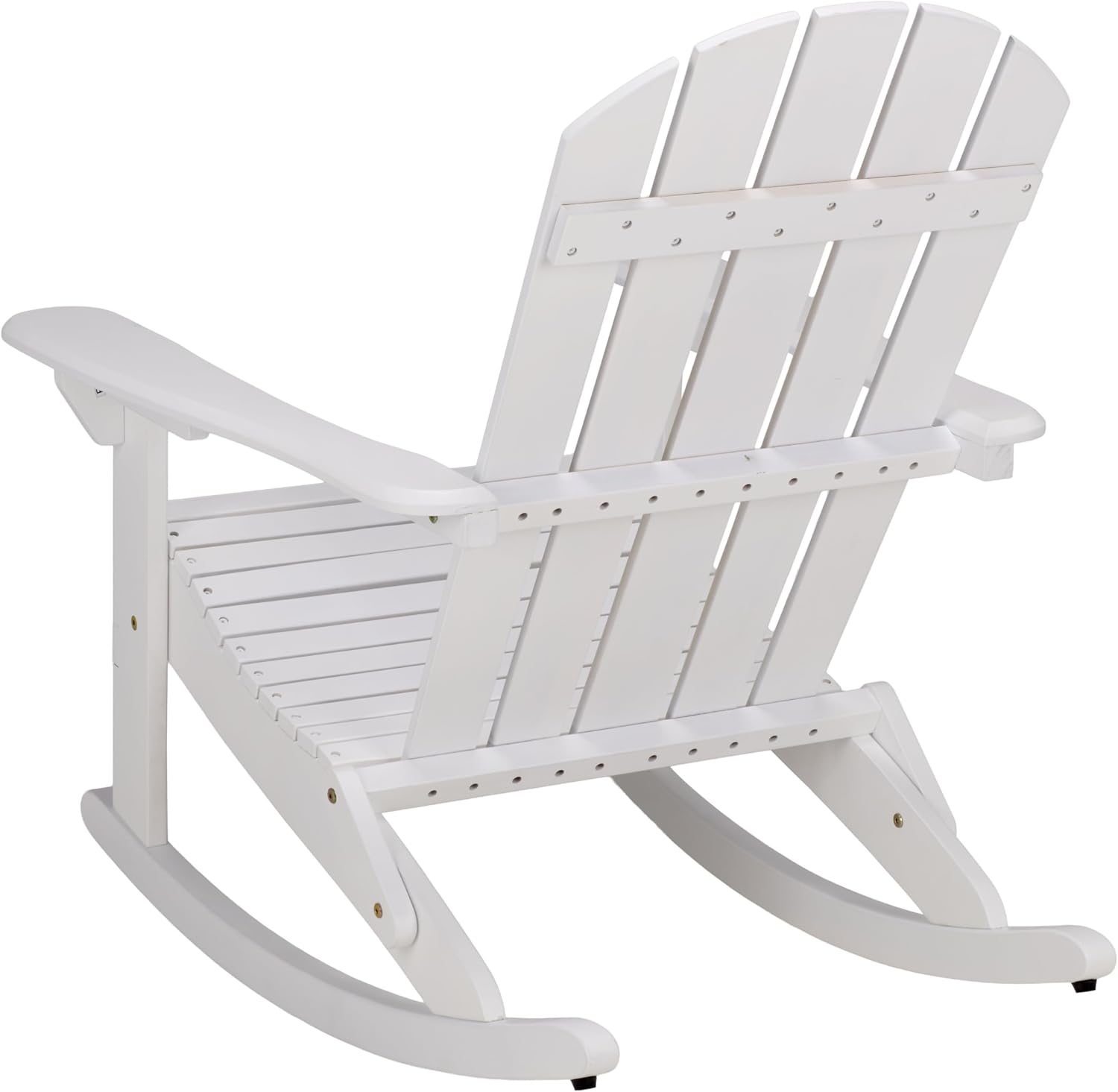 SAFAVIEH Outdoor - Stowe Adirondack Rocking Chair - White Solid Wood - Weather Resistant - Ideal for Patio, Deck, Porch, Backyard, 18.3" Seat Height (PAT6001E)