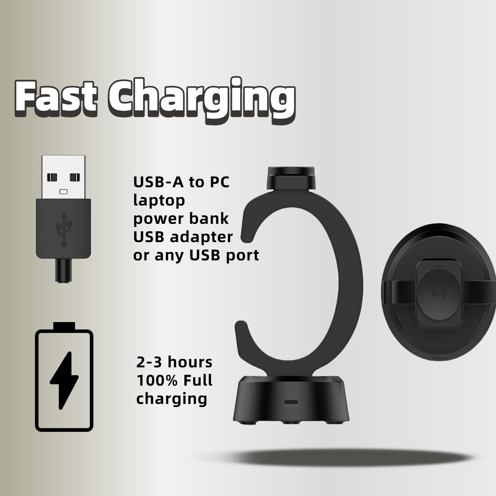 Dock di ricarica compatibile per Samsung Galaxy Watch Ultra 47mm/7/6/5 Pro/4/3/Active 2 - Supporto per cavo di ricarica di ricambio USB