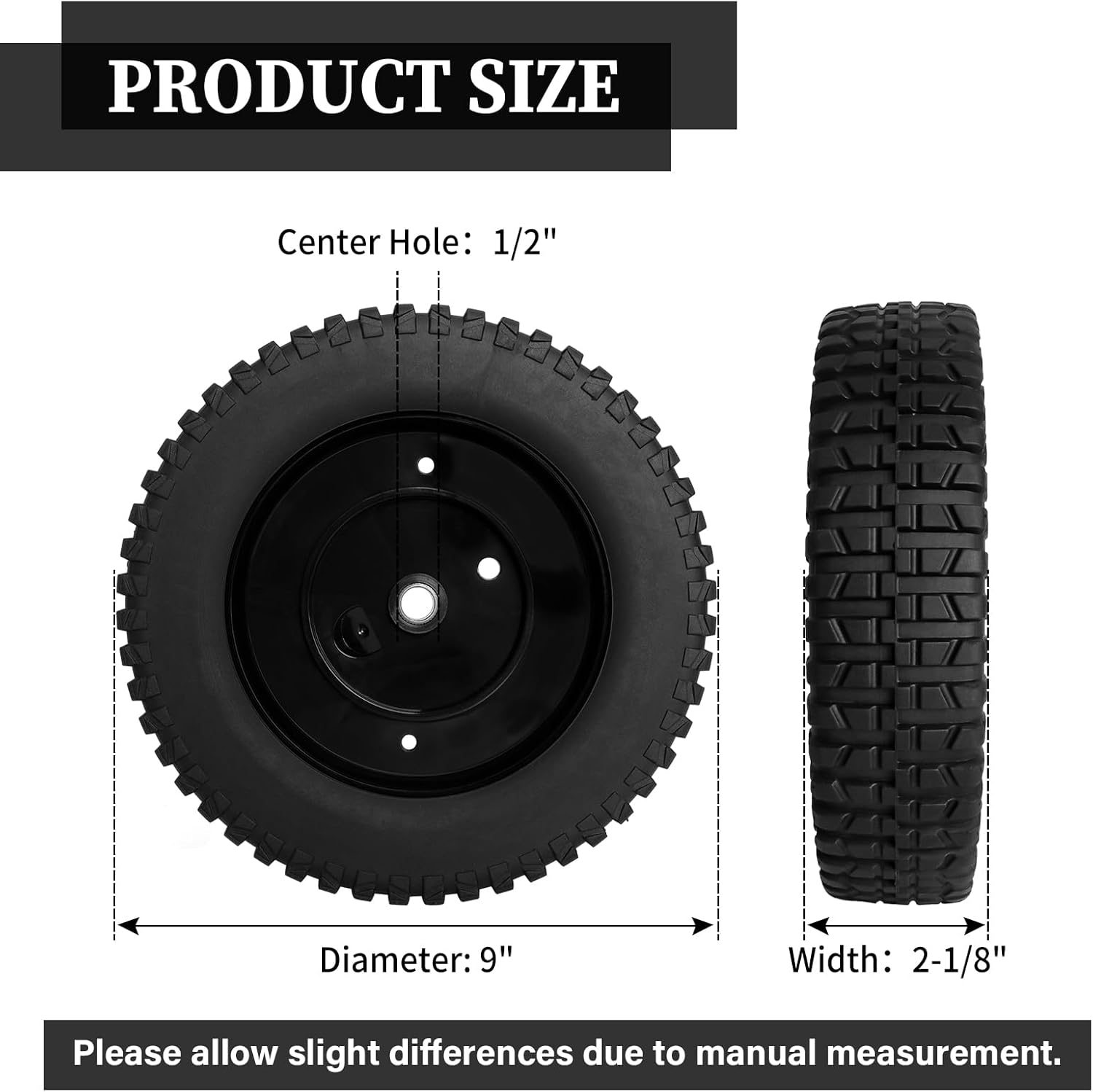 734-2010 Lawn Mower Wheels Compatible with Cub Cadet SRC621 SR621 Self Propelled Mower, Craftsman Push Mower, MTD Mowers, Replace 734-2010B 734-2010A, 2 Pack