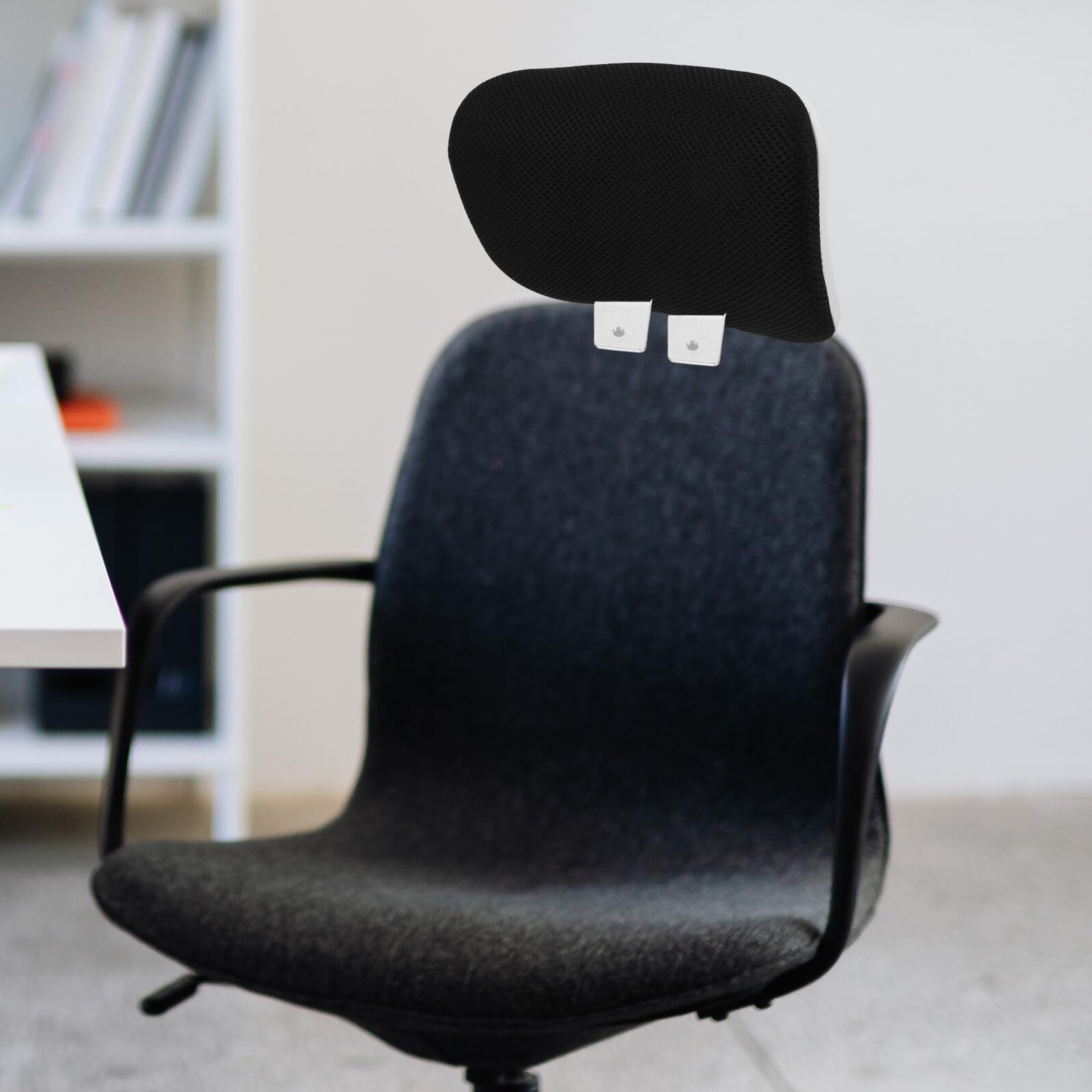 KOMBIUDA Almohada para Reposacabezas para Silla de Oficina Cojín Cabeza Protección Cuello para Usar Escritorio Durante Trabajo o Estudio Negro y Color Claro