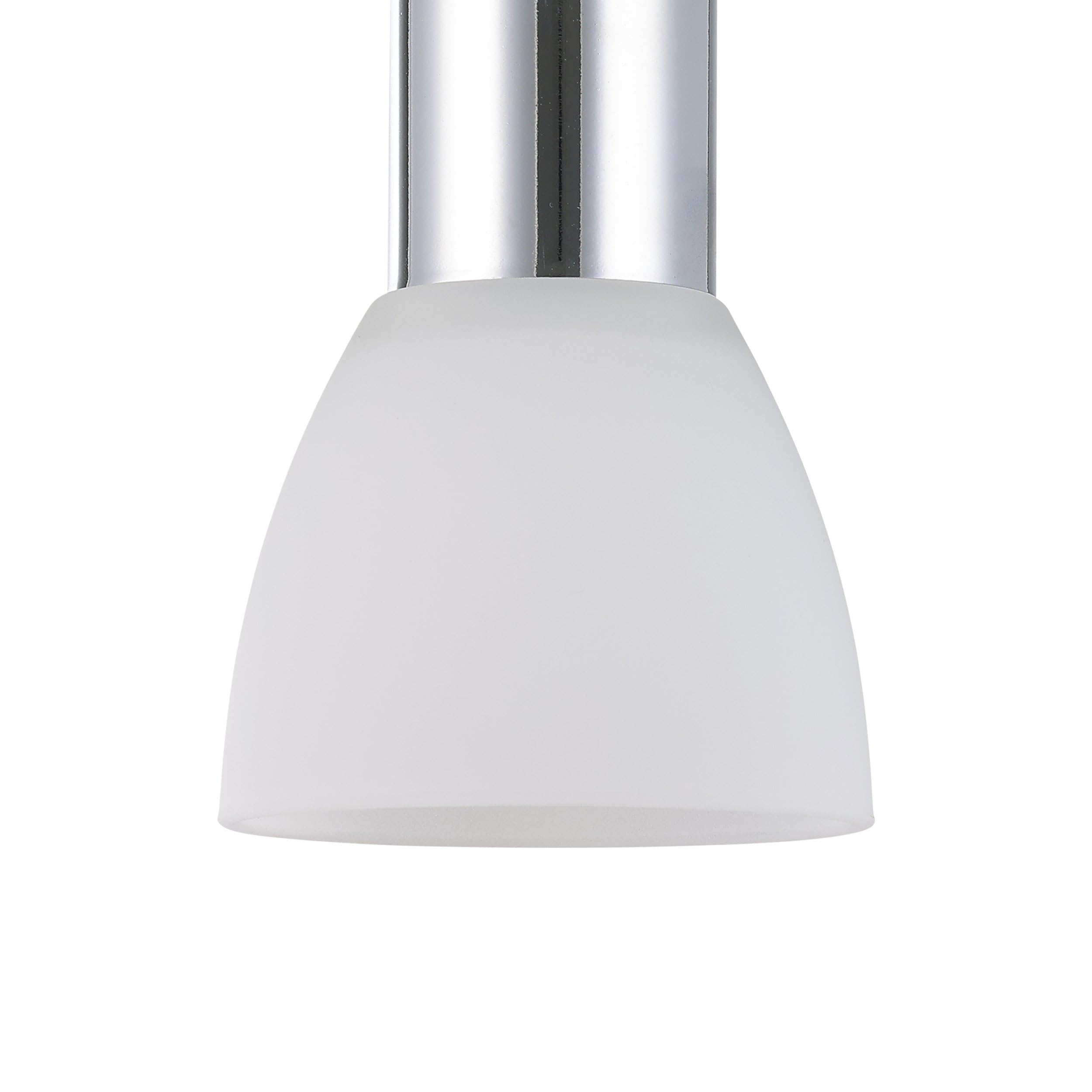 Eglo Lámpara de espejo con adhesivo, aplique de pared de metal y cristal opalino mate, lámpara para cuarto de baño en cromo, blanco, luz antihumedad, IP44, casquillo E14
