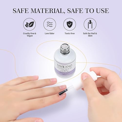 Miniatura 5 de SAVILAND Pegamento de uñas U V con kit de lámpara, 0.5 onzas. Pegamento de gel U V 4 en 1 para puntas de uñas, uñas a presión y lámpara U V para