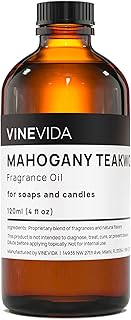 VINEVIDA [4oz] Mahogany Teakwood Fragrance Oil for Candle Making Scents for Soap Making, Perfume Oils, Soy Candles, Home Scents Oil Diffusers, Bath Scent Bomb Oils, Linen Spray, Lotions Car Freshies