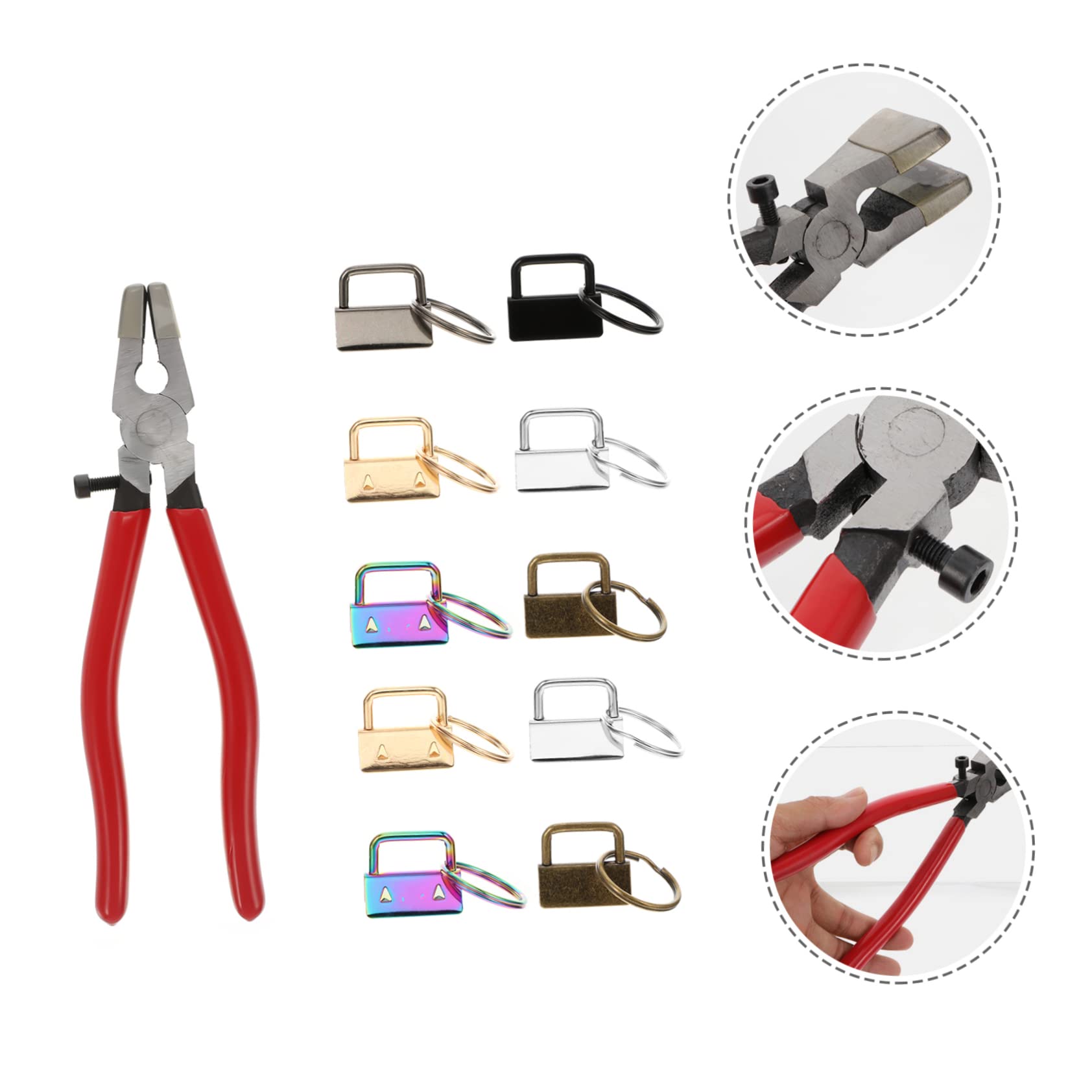 NUOBESTY 50piezas Llavero Con Clip De Llavero De Pulsera Con Alicates Para Bricolaje De Cadena De Pulsera Para Diario