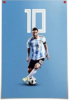 Lionel Messi Poster（3） Wall Print,HD Canvas Print Modern Football Poster,Lionel Messi Canvas Poster Wall Art Canvas Painting Academic Style for Study Sitting Room Classroom (Unframed,12x16 in)