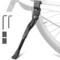 Bike Kickstand Adjustable Aluminium Alloy Bicycle Kickstand Bike Side Kickstand Fit for 22" 24" 26" 28" Mountain Bike Road Bike/BMX/MTB (Black for 22-24-26-27-28 inch bike)