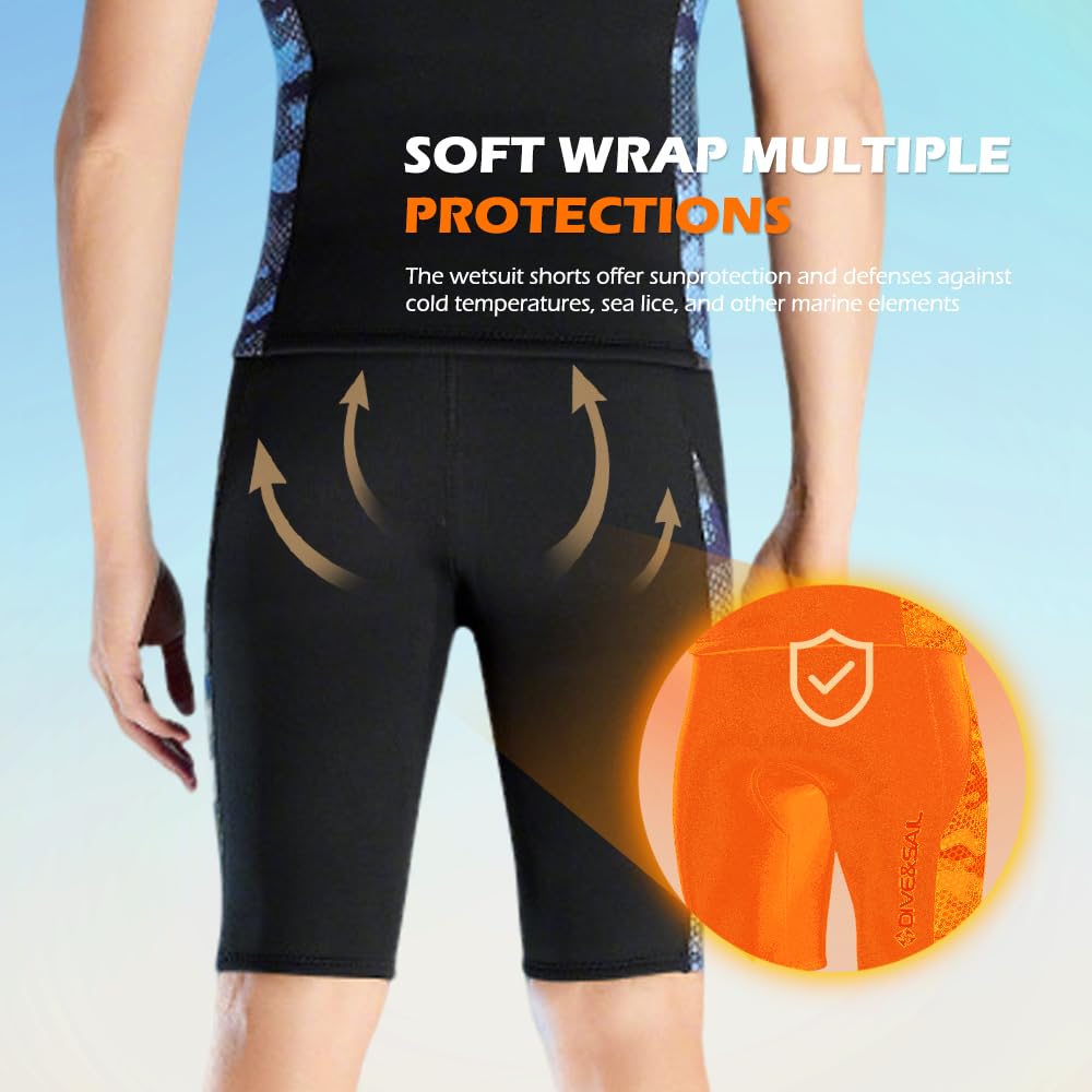 Pantalon de plongée en néoprène pour homme 2 mm avec cordon de serrage réglable à la taille pour le surf, la plongée, le kayak