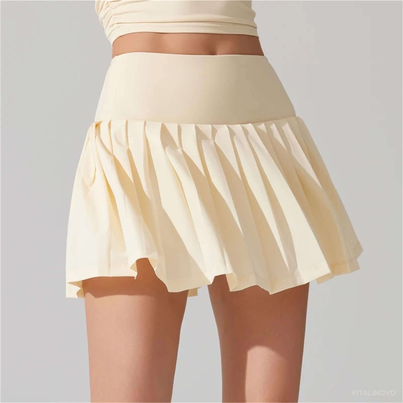 Tennisrock Damen Plissierter Tennisrock for Damen mit Taschenshorts, hoch tailliert, leicht, sportlich, Golf-Skorts, Röcke, fließend