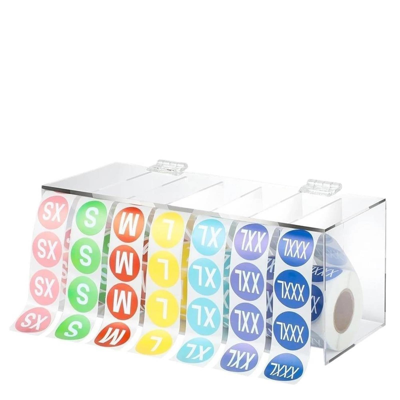 Dispenser di etichette multiuso Organizzatore di etichette Dispenser for rotoli adesivi in ​​acrilico Capacità Custodia trasparente