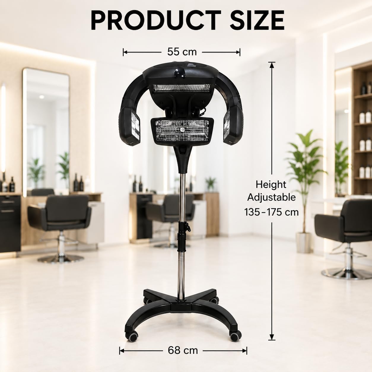 Processore per capelli da salone con supporto regolabile, timer e display a