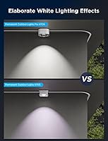 Vista 7 de Govee Permanent Outdoor Lights Pro, 200ft with 120 RGBIC LED Lights for Daily and Accent Lighting, 75 Scene Modes for Outdoor Decor, IP67 Blanco