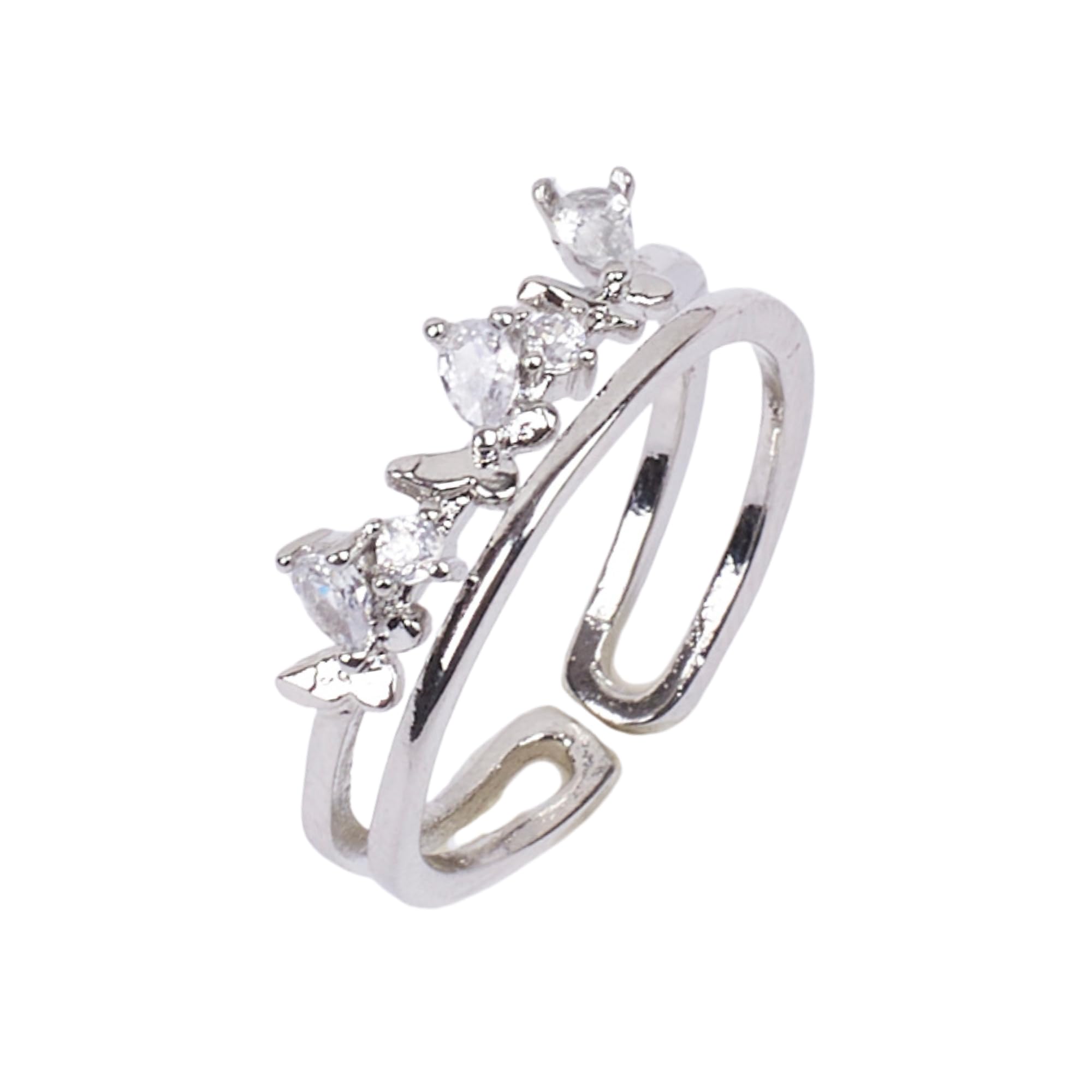 SALTY Classic Flow Crystal Finger Ring for Women & Girls | 14K Gold Plating | Anti-Tarnish | Fancy | Stylish & Minimal | Birthday Gift | Aesthetic Jewellery | Accessories for Everyday Wear (B0DBZGYXYD) Amazon Price History, Amazon Price Tracker