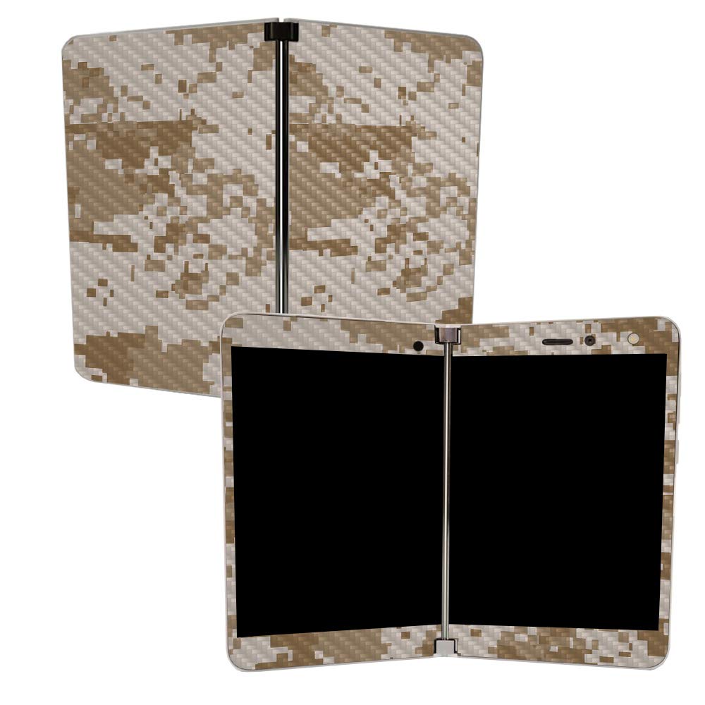 MIGHTY SKINS MightySkins Carbon Fiber Skin for Microsoft Surface Duo - Desert Camo | Protective, Durable Textured Carbon Fiber Finish | Easy to Apply, Remove, and Change Styles | Made in The USA