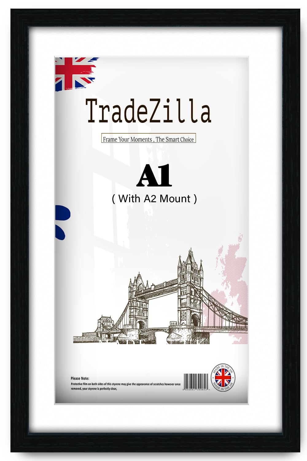 Tradezilla Black | Poster Frame 1' 11" X 2' 9" 33" X 23" With A2-(23 X 16 Inch) White Mount Handmade For Room Décor A1 (59.40 X 84.10 Cm) [ ]
