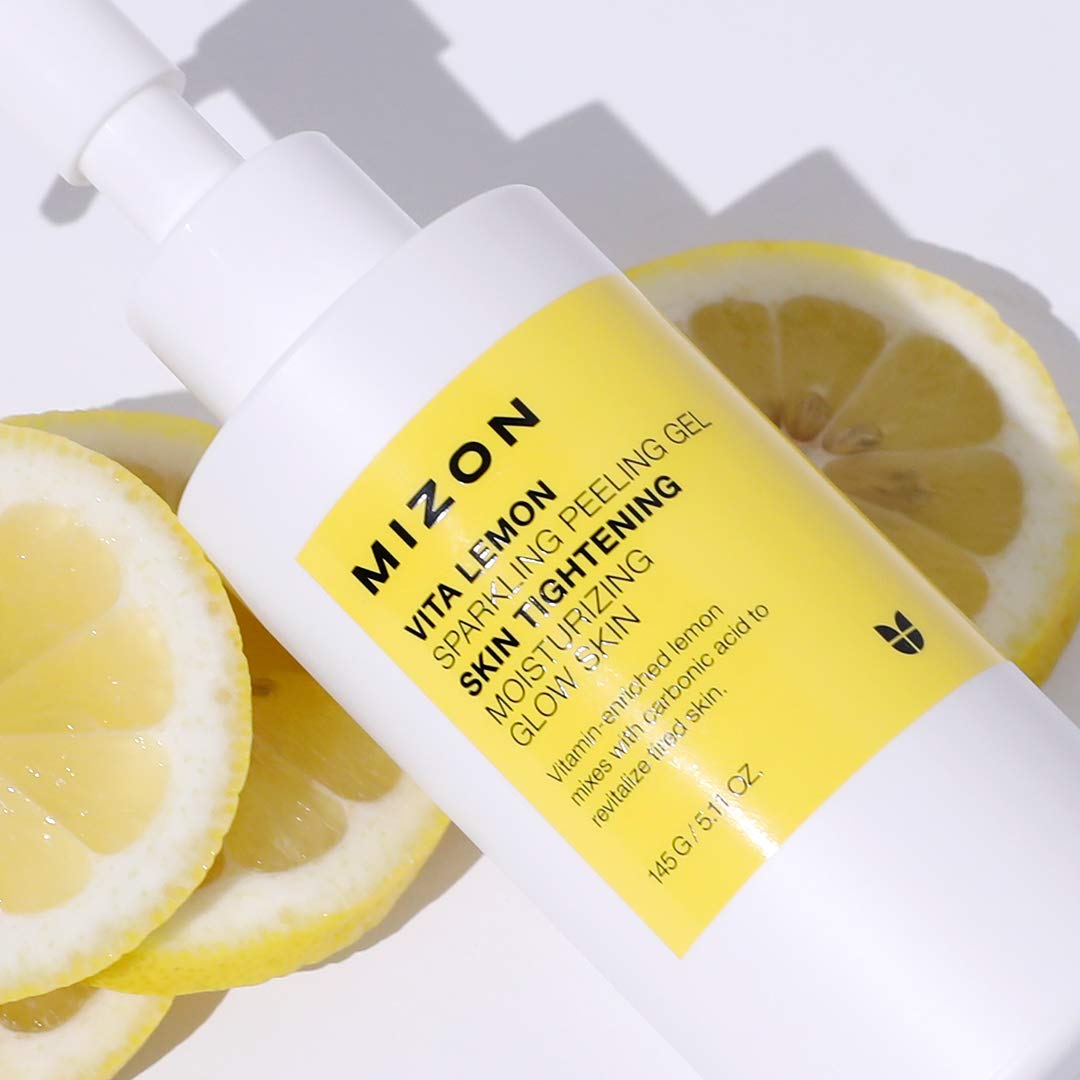 [MIZON] VITA LEMON żel peelingowy (145 g), koreański olejek ze skórki cytryny i woda mineralna, ujędrniający skórę, nawilżający, witalność skóry, usuwa obumarły naskórek (VItalemon Peeling Gel)