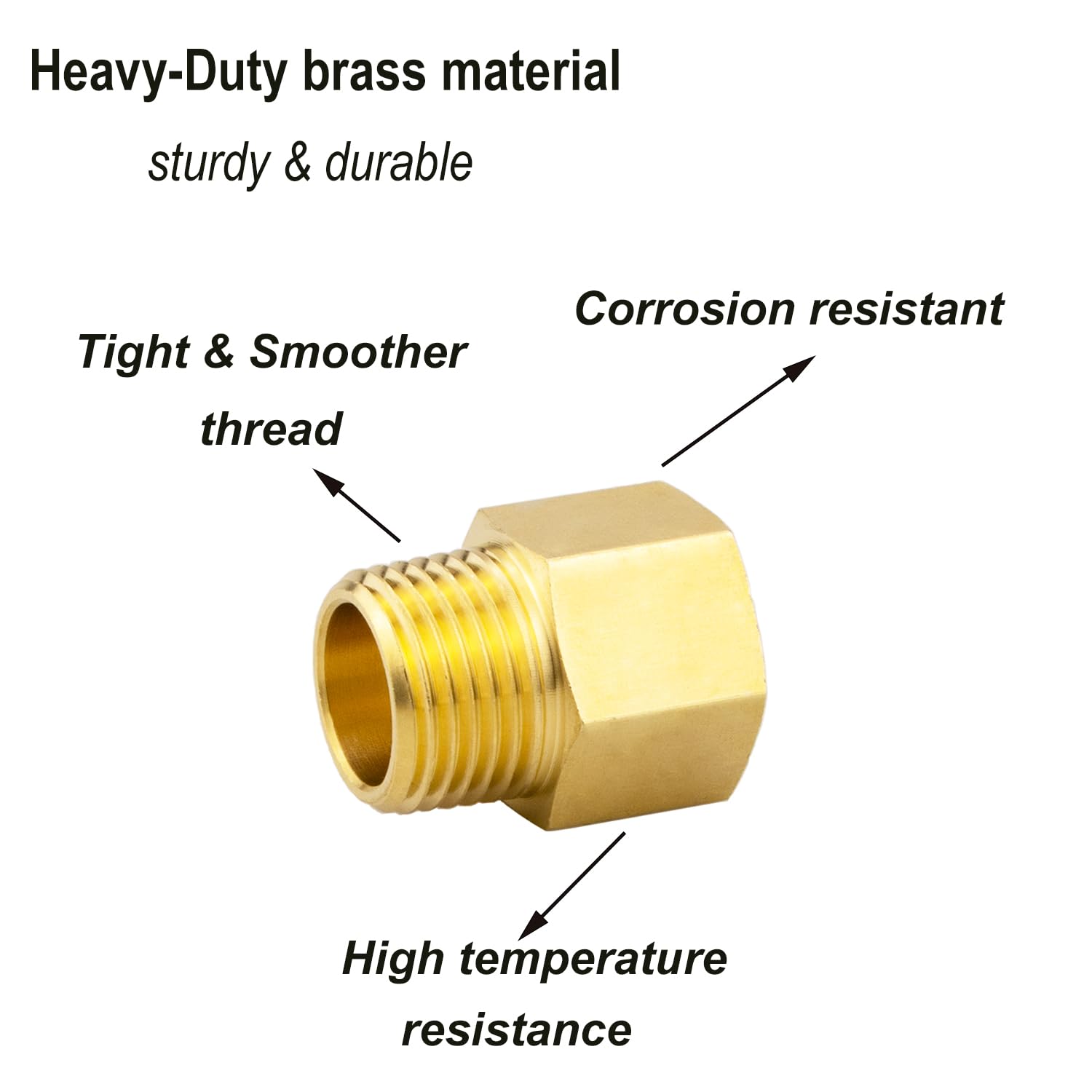 Lot De 2 Adaptateurs Réducteurs NPT Mâle 1/2" X 3/8" NPT Femelle Acier Inoxydable - Connecteur Manomètre
