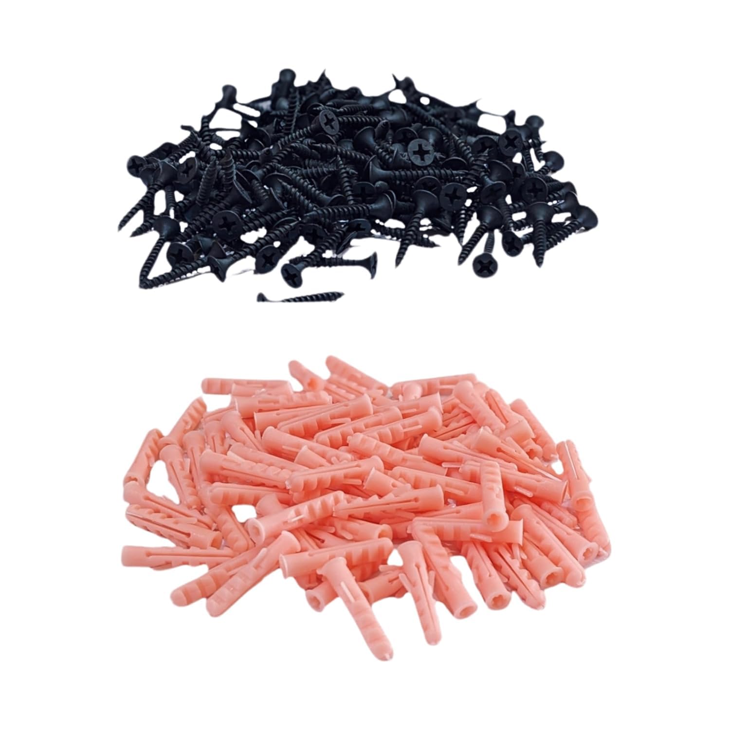 1 Inch (25mm) Drywall Screws with Matching Wall Plugs | Black Phosphate Wood & Plywood Fasteners for Plasterboard, Drywall & Interior Fixing Projects (200 Pcs Each)-image-44
