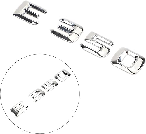 Miniatura 2 de MAD HORNETS Emblema E350 - Adhesivo con letras y números, placa de identificación para E350, cromada