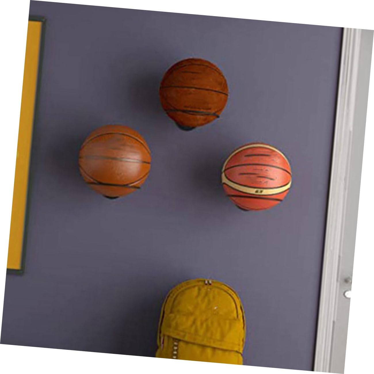 5pcs Wall Mounted Rack Sports Holders for Basketball Soccer Volleyball Display Space Saving Design for Home Storage and Organization