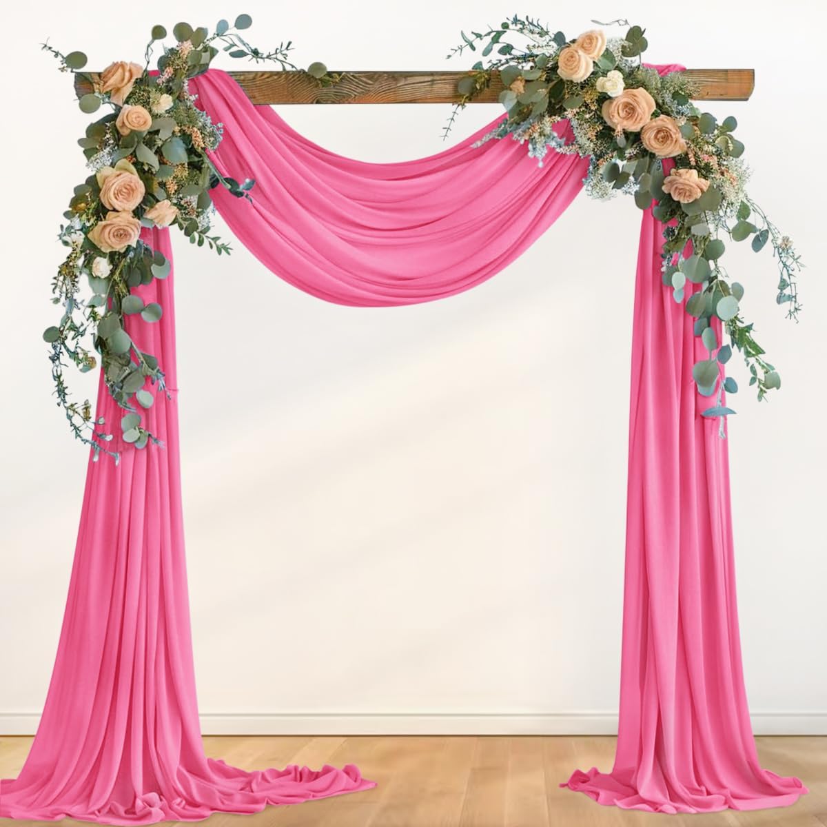 Fuschia Wedding Arch Draping Fabric Glitter 1 Panel 29" × 240"
