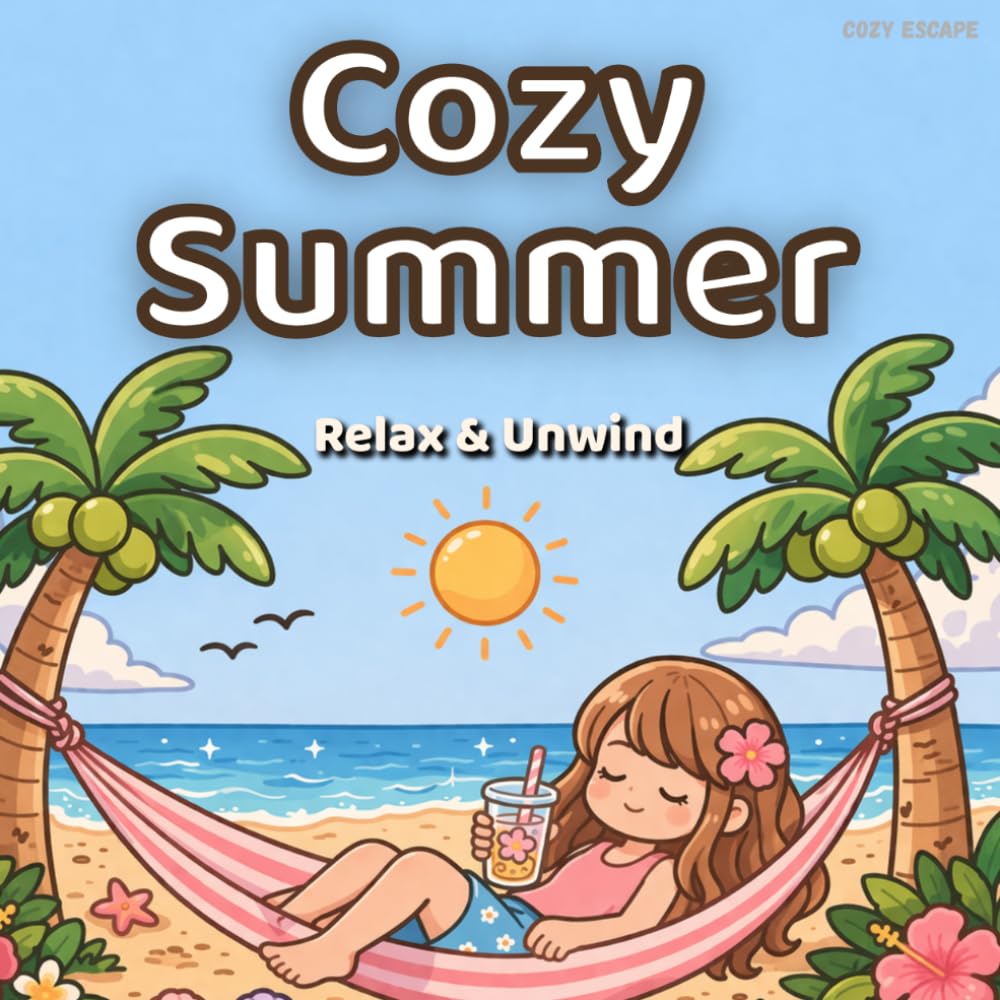 Cozy Escape: Summer Coloring Book for Adults and teenager: Cute and Relaxing Coloring Pages with Cozy Vacation Scenes, Beach Moments and Calm Summer Vibes (Cozy colloring book)
