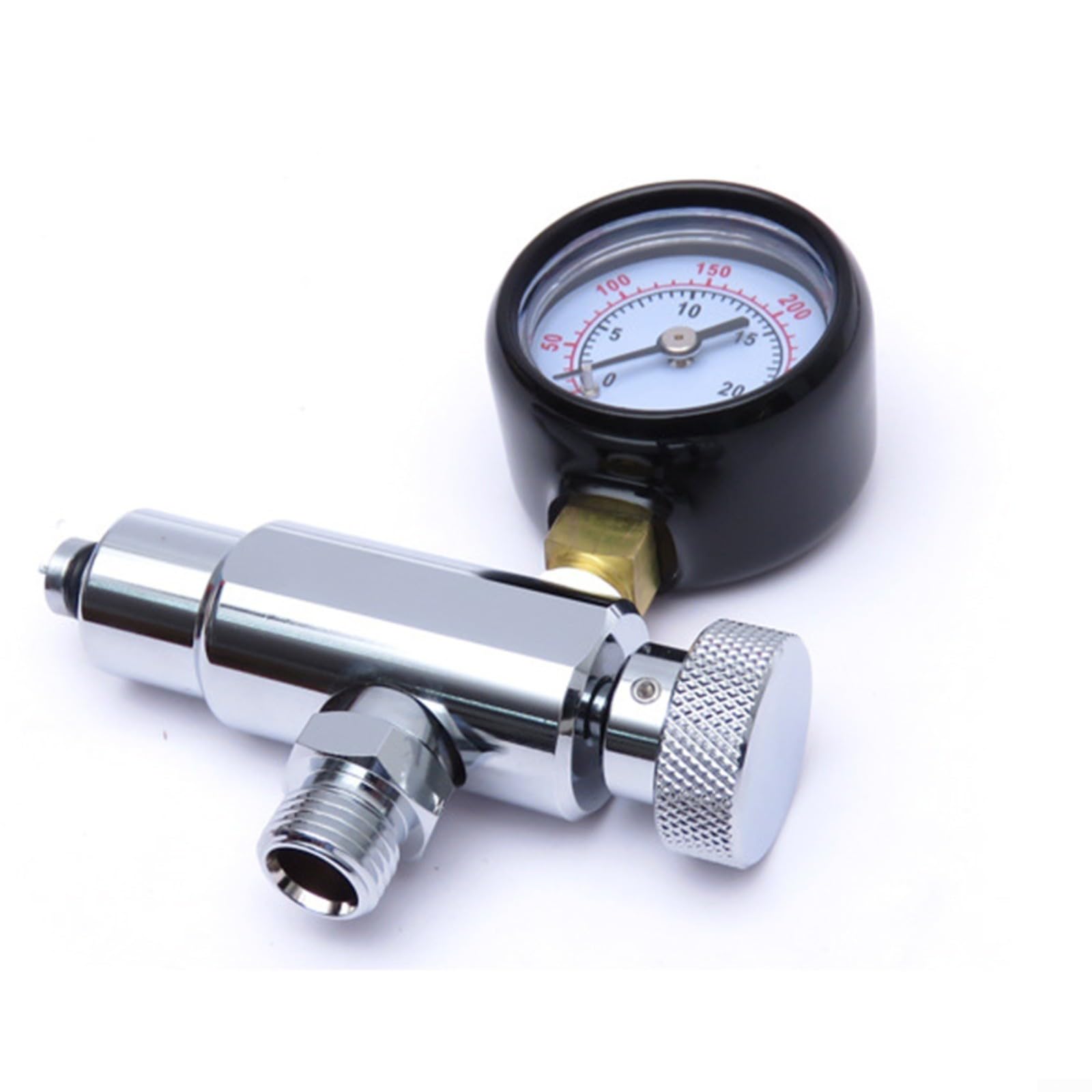 Herramienta de ajuste de regulador de buceo con calibre de 300 PSI, manguera de nailon de alta presión para mantenimiento de segunda etapa BCD, negro 25 cm (solo pantalla)