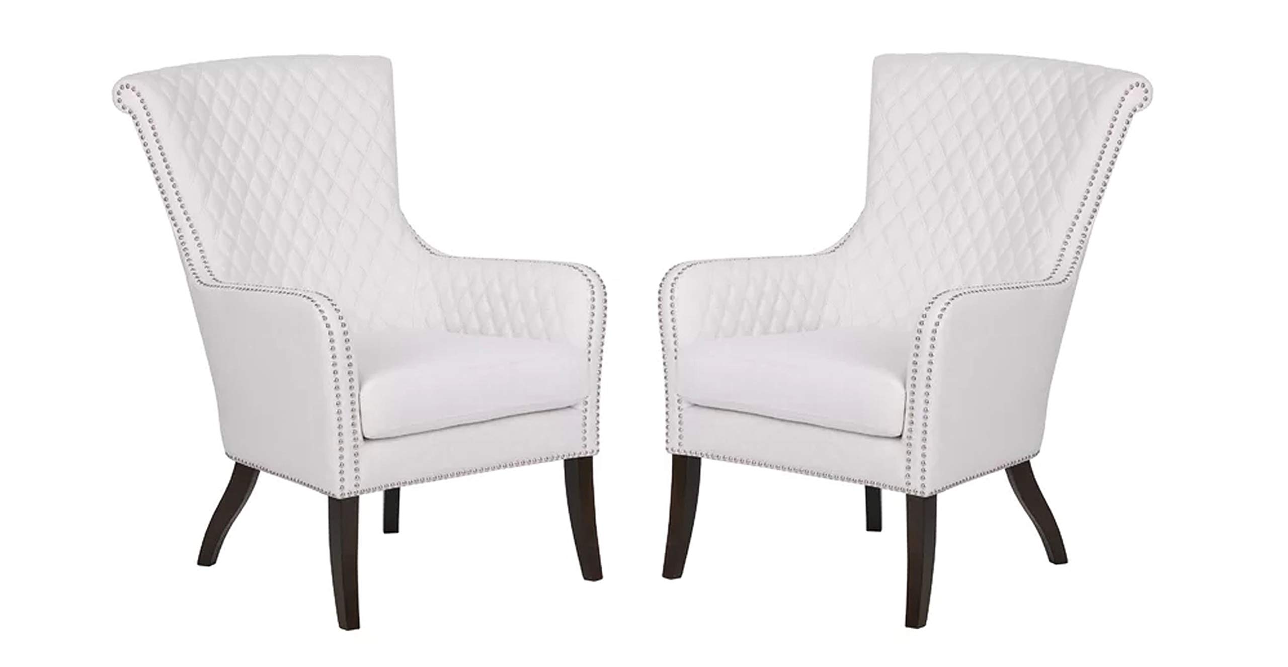 LSGF High Back Fully Cushioned Lounge Chair with Designer Back and arm Rest (Set of 2 Chairs, White)-image-10