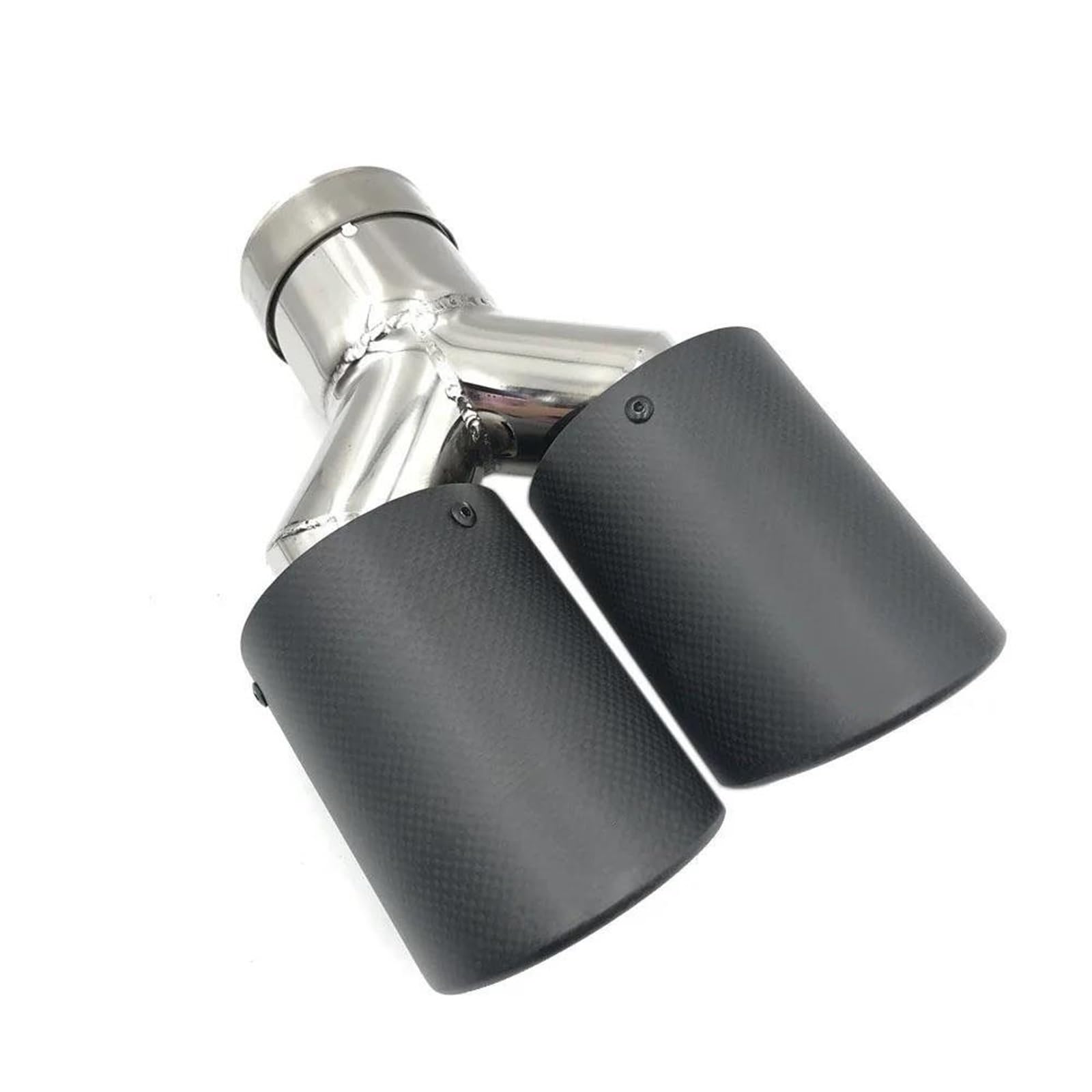 Terminale di Scarico 1 Pz ID: 63Mm OD: 89Mm Terminale Scarico Doppio Universale in Acciaio Inossidabile Tubo Silenziatore Coda Punta Fine Tubo(60MM IN-101MM out)