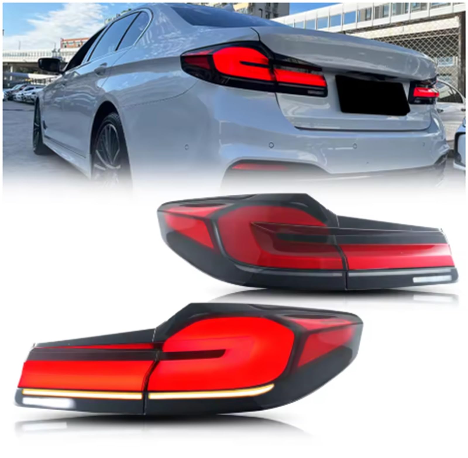 Luz Trasera Luces Traseras LED Facelift Para G30 F90 M5 Serie 5 2017-2020, Conjunto De Luces Traseras Con Señal De Giro Secuencial