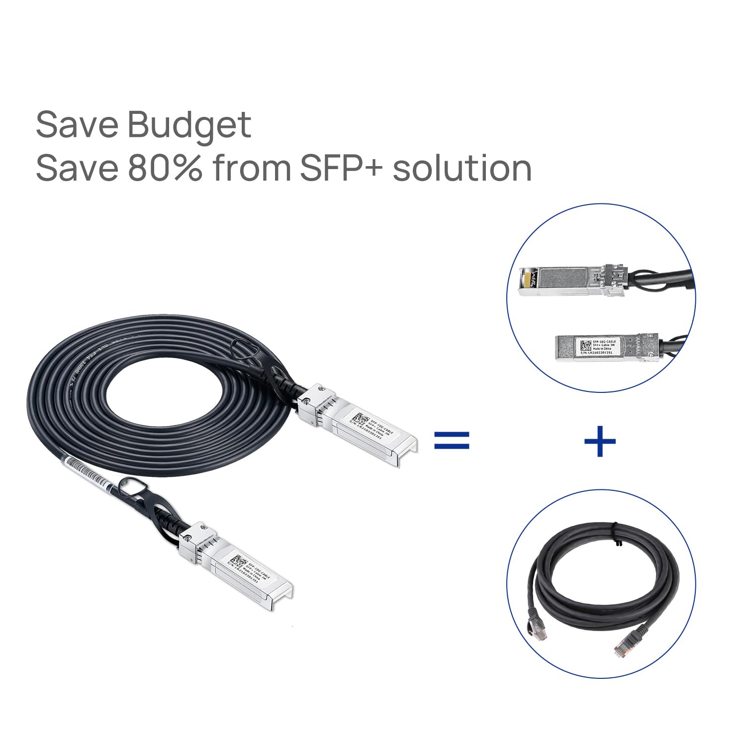 Câble de raccordement SFP+ DAC Twinax SFP, 25GBASE-CU câble SFP en cuivre à connexion directe passif pour Cisco SFP-H10GB-CU2M, Ubiquiti UniFi UC-DAC-SFP+, Meraki, Fortinet, D-Link, 5 m