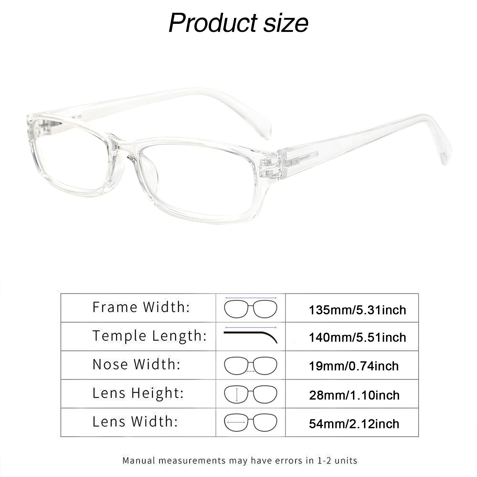 Pack de 5 gafas de lectura para ordenador para hombre y mujer, antiojos, color azul