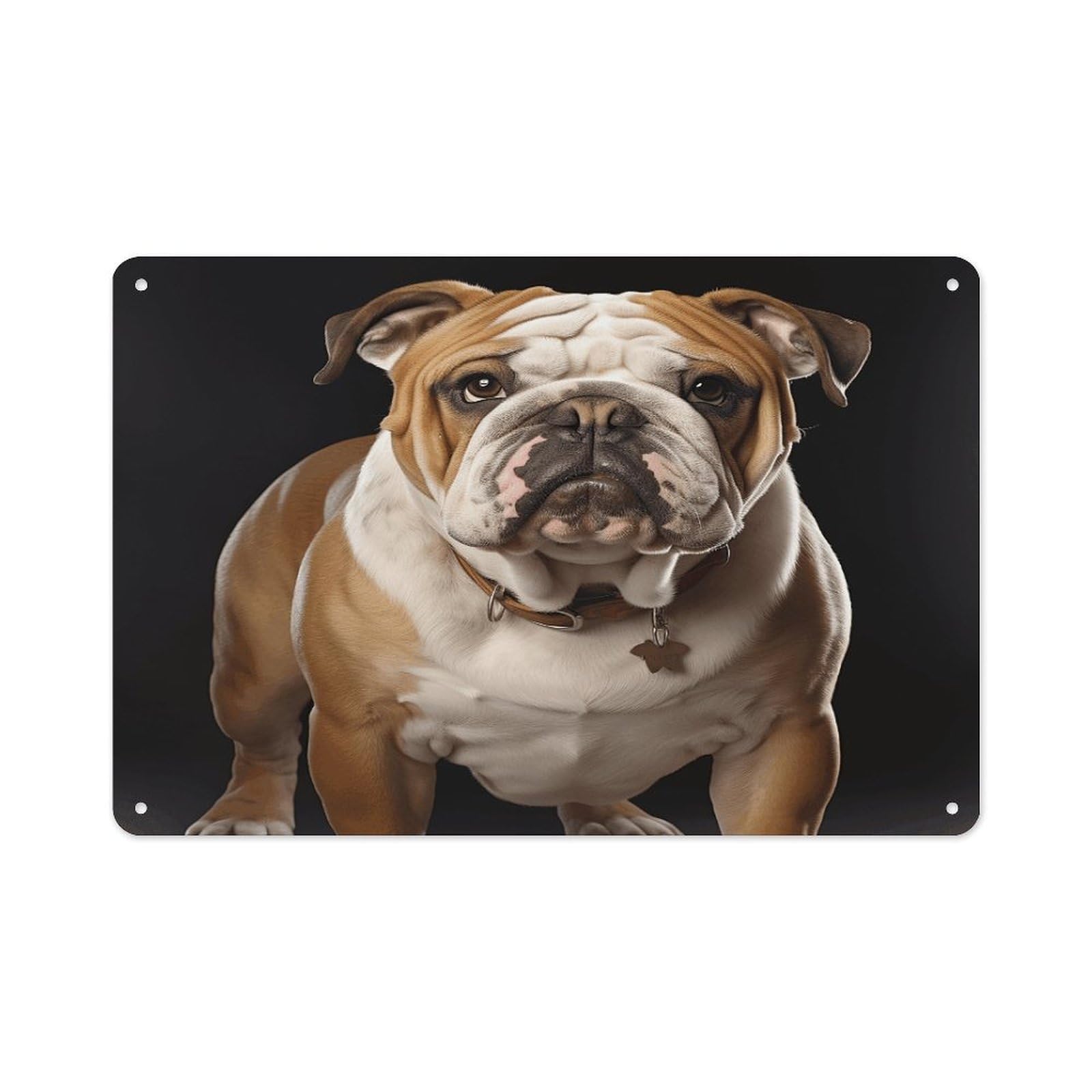 VstaDank Metal Aluminum English-Bulldog Sign Wall Decor Vintage Metal Sign Plaque Boho Wall Hanging Decor Sublimation Picture Panel Personalized Plaque Poster 8x12in