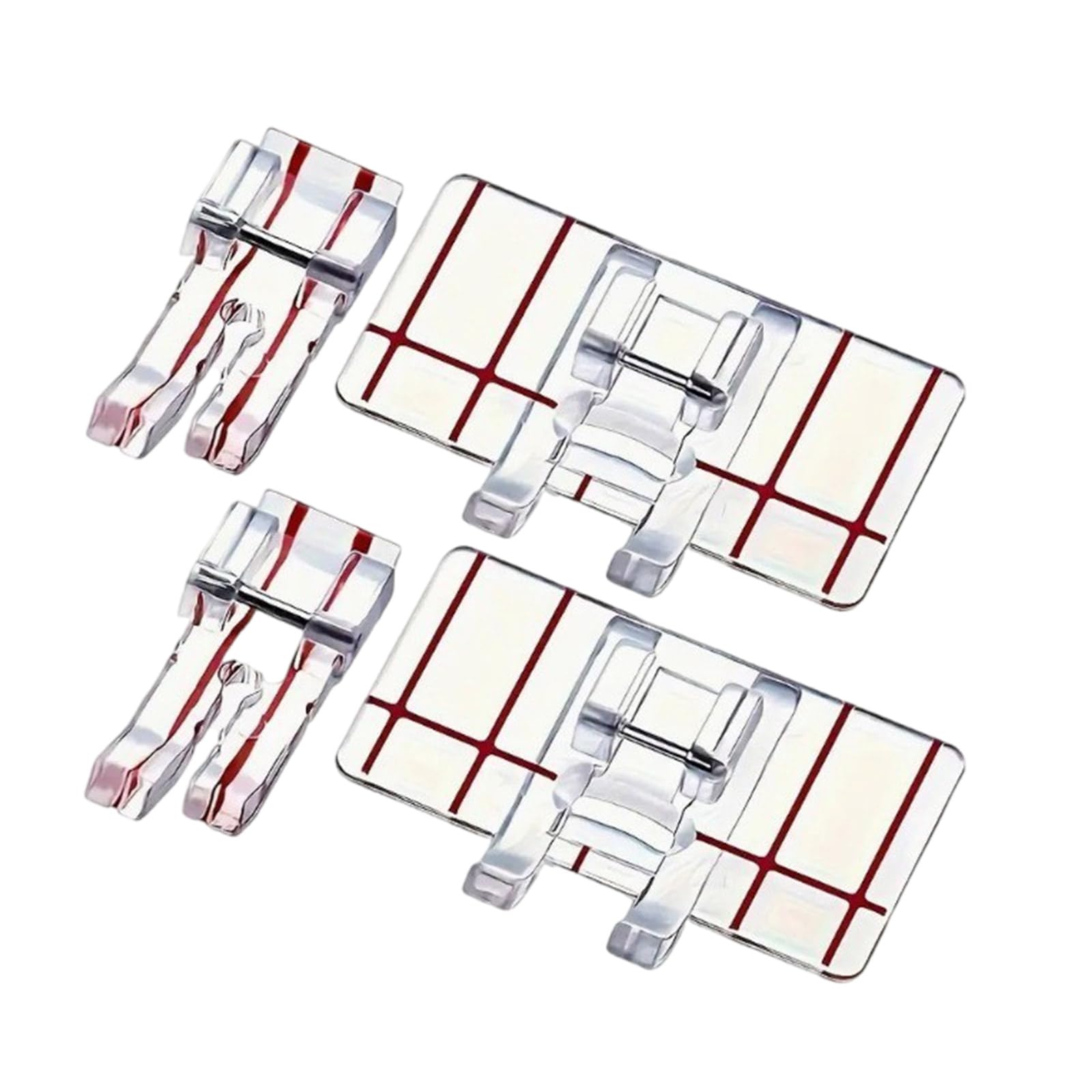 4 Pcs/Set Sewing Machine Presser Foot Multifunctional Feet Straight Stitching Foot for Machines