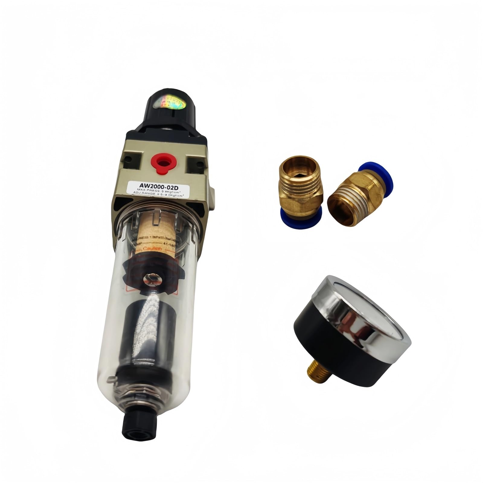 AW2000-02D Sprężarka pneumatyczna z automatycznym regulatorem ciśnienia filtra powietrza spustowego i separatorem oleju i wody do kompresji powietrza (AW2000-02D BAO12, rdzeń światłowodowy)