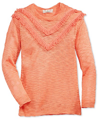 Pink Rose Fringe-Trim Sweater, Big Girls Size XL $40.00